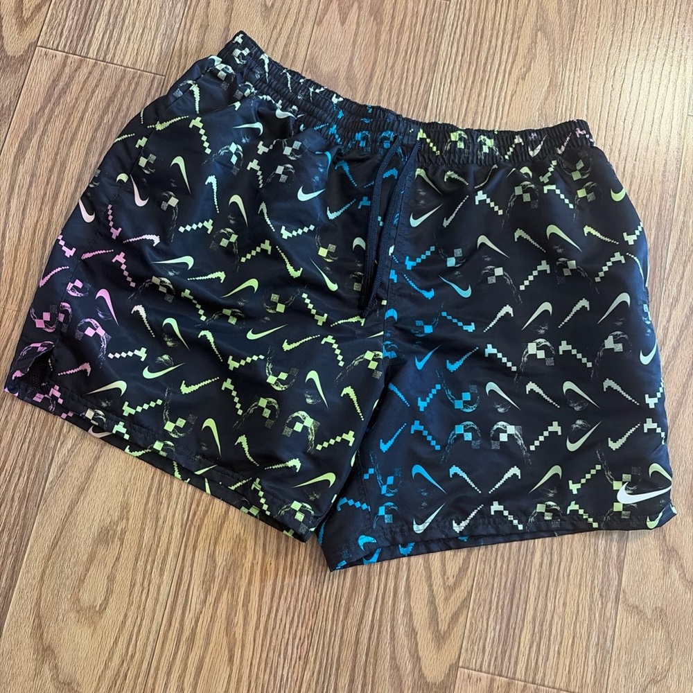 Nike Swim Trunks 2XL Swoosh Logo Neon Retro 80’s Mesh Lining XXL